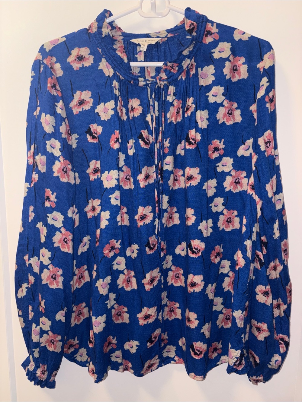 LUCKY BRAND Floral Long-Sleeve Split-sleeve Blouse